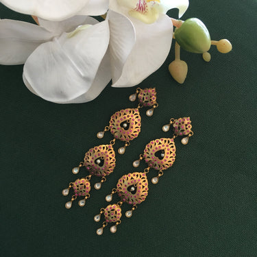 Jadau Kundan Dangler Earrings Zayn Luxury Jewellery